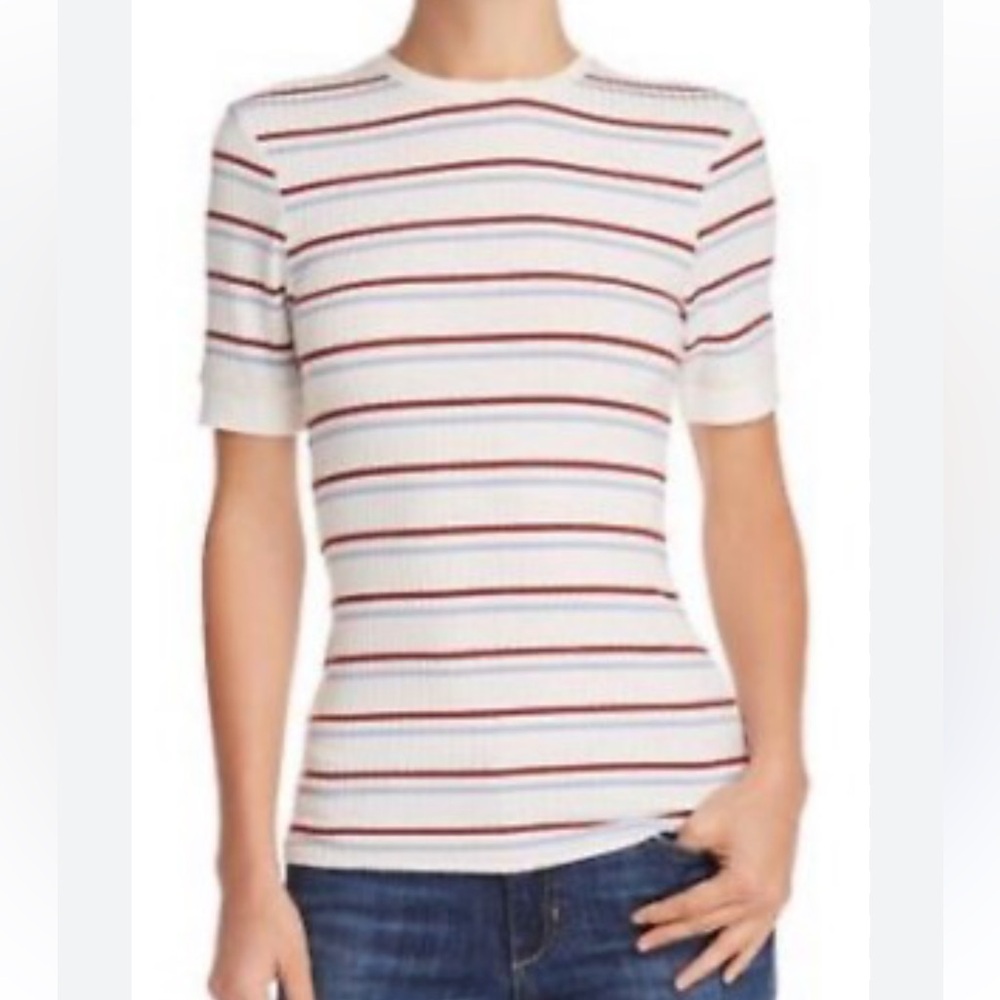 Frame Denim Ribbed Tee with Red Stripes barely used.